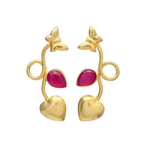 New arrival designer fuchsia chalcedony drop earring, party wear earring