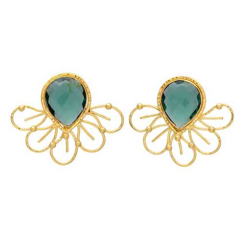 New arrival emerald golden stud earring set