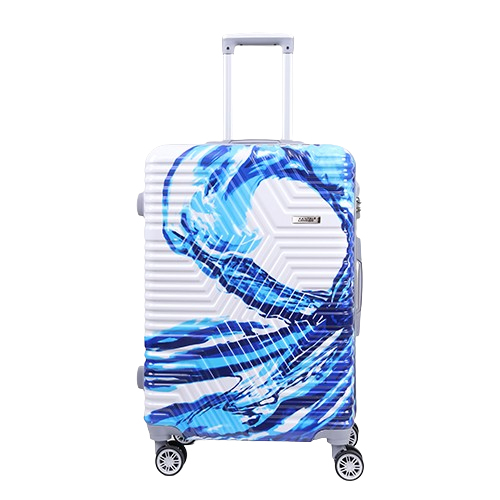 24inch Kandel London Printed Ocean Blue Suit Case