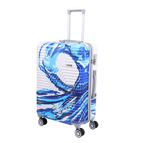 24inch Kandel London Printed Ocean Blue Suit Case