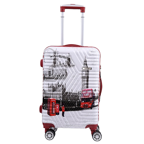 Red Printed Suit Case