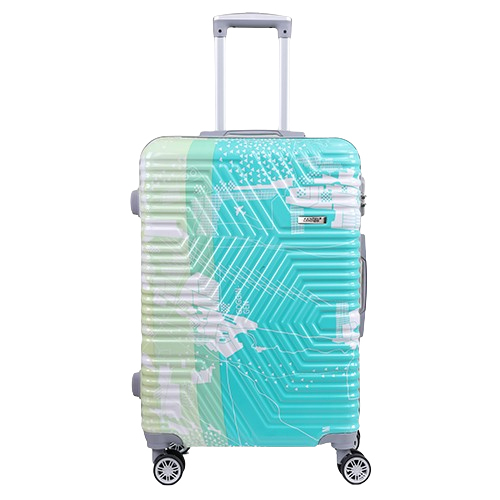   Green Printed suitcase