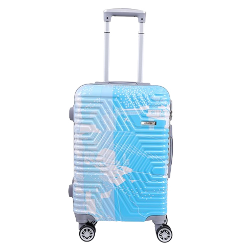 Blue  Printed Suit Case