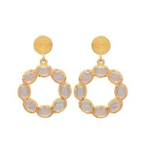 New arrival circular gemstones drop earring