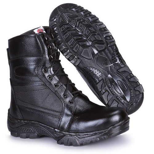 Leather Tactical Boot Para Commando Combat Uniform And Workwear Boot - Color: Black