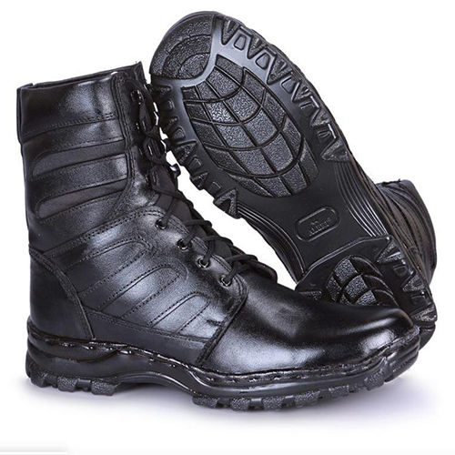 Leather Tactical Boot Para Commando Combat Uniform And Workwear Army Boot - Color: Black