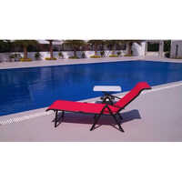 Pool Chair - Indian Style, 197 X 60 X 75 Cms Height, Vibrant Red Color | Perfect For Pool Side Relaxation