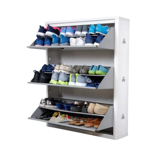 Wall Mounted Shoe Rack - Color: White