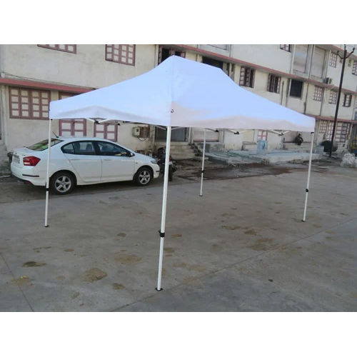 White Gazebo Tent - Polyester Material,  Advertising Use | Elegant White Design for Promotional Events