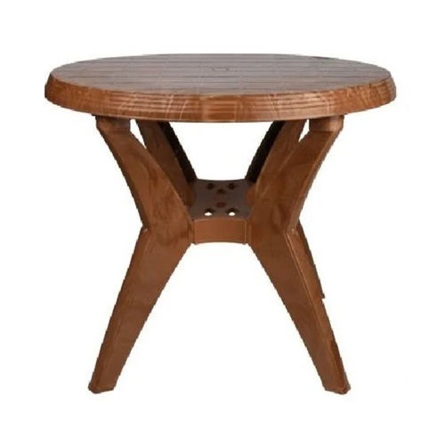 Plastic Round Dining Table With Chairs - Color: Brown