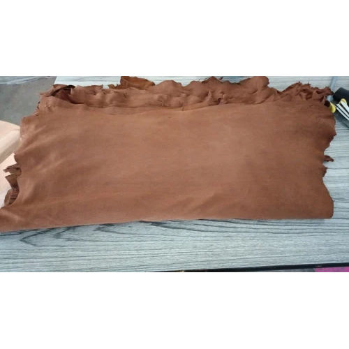 Goat Fancy Colour Suede Leather For Shoes And Garments - Color: Brown