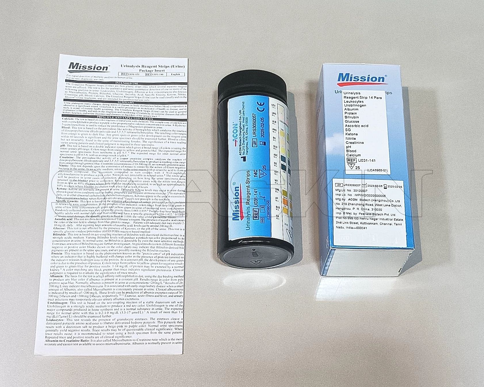 Acon Mission Urinalysis Strips - 14P (25T)