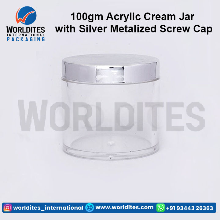 100g cream jar with silver cap