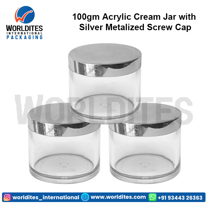 100g cream jar with silver cap