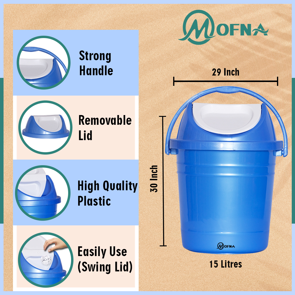 Plastic Swing Lid Dustbin - Capacity: 11-15 Ltr