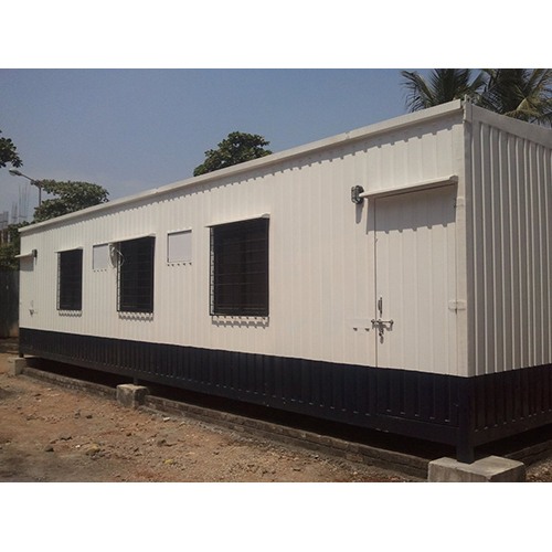 Portable Office - Steel Container Structure, White Color, Durable Steel Roof and Door | Mobile Workspace Solution for All Weather Conditions