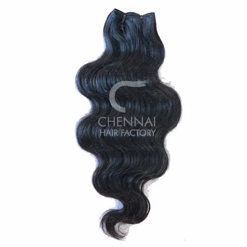 10 Inch Body Wave Raw Human Hair Extension - Color: Black