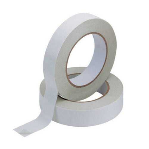 Double Sided Tissue Tape - 50m Length, 24mm Width, White Color | Easy Hand Tear, Strong Adhesion to Plastics, Metals, and Papers
