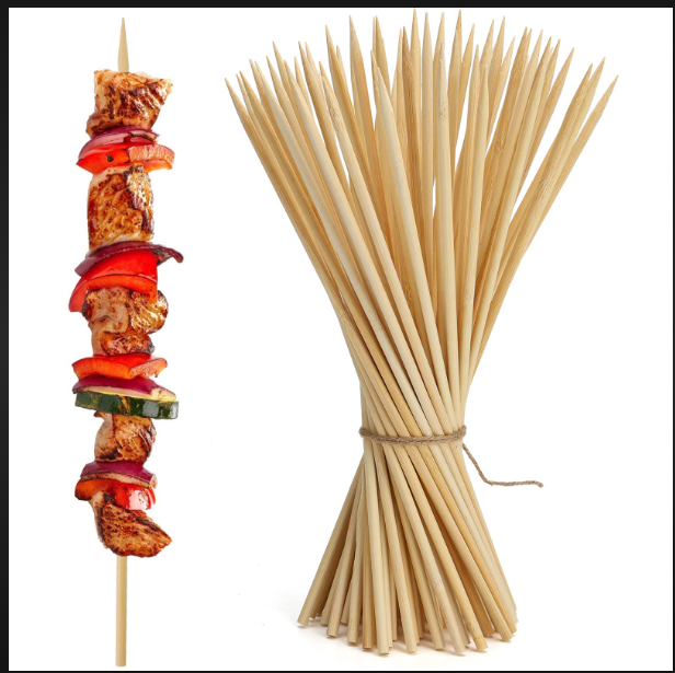Skewer 14" - Wooden, 14 Inches Long | Perfect for Grilling, BBQ Skewers, and Skewering Fruits or Vegetables for Extra Flavor