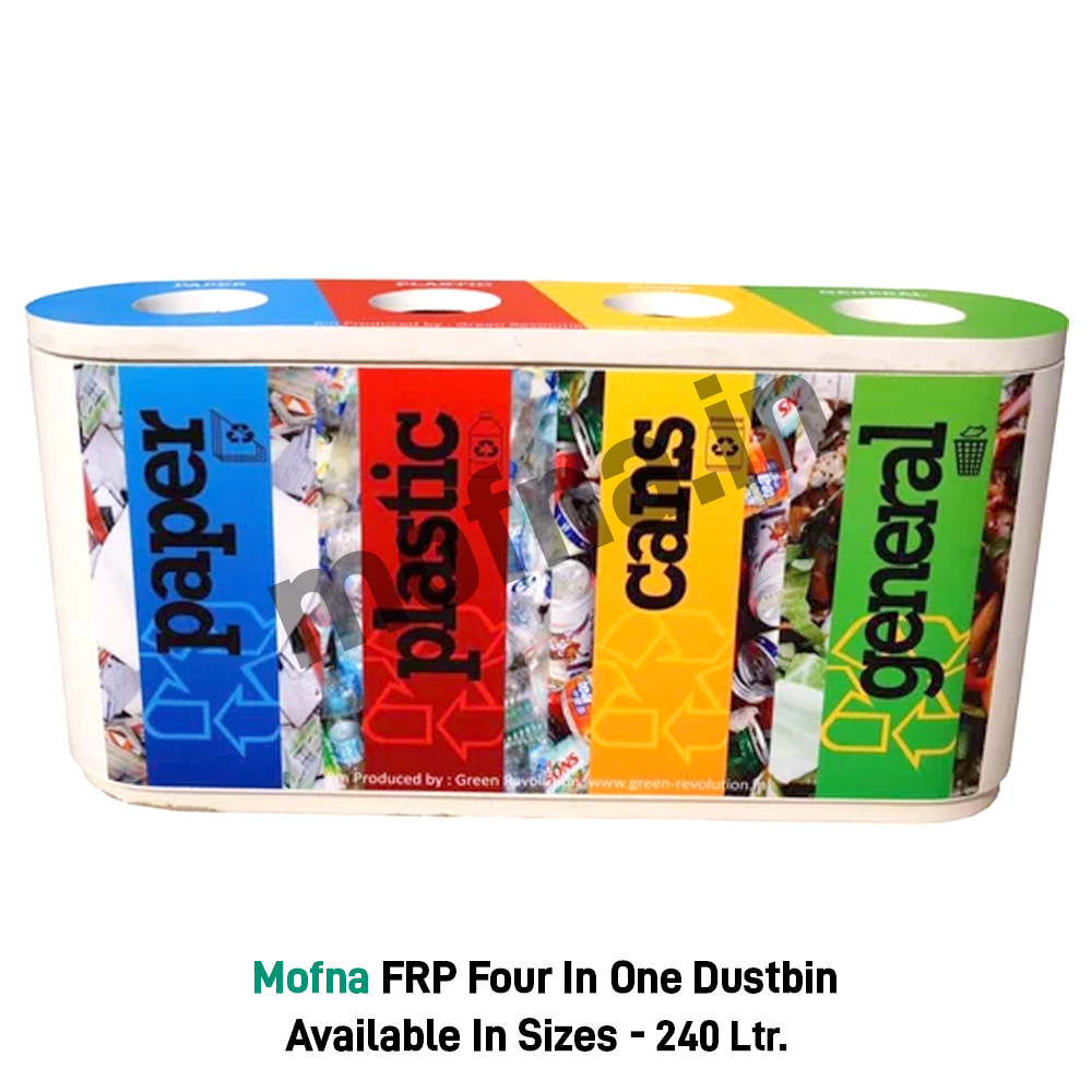 Different Available Mofna Frp 4 In 1 Waste Dustbin
