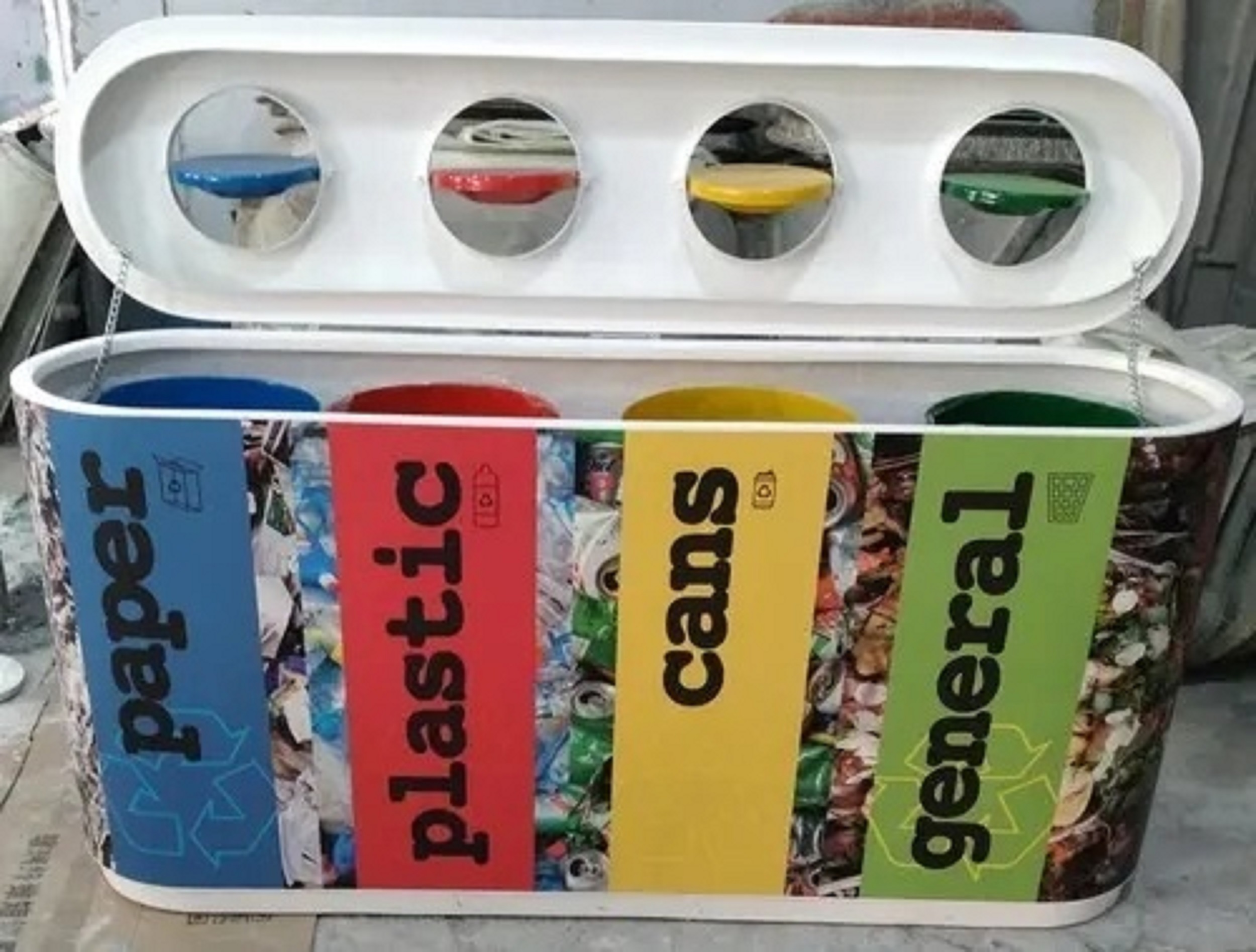 Different Available Mofna Frp 4 In 1 Waste Dustbin