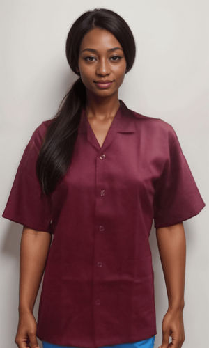 Apron 5 Button Maroon