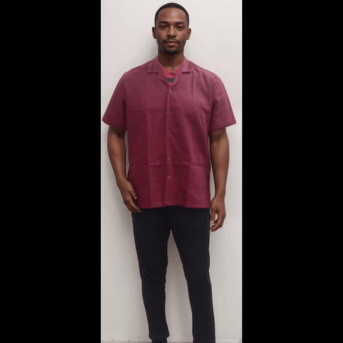 Apron 5 Button Maroon - Cotton Blend, Unisex, Stitched Design, Mid-side Closure, 2 Waist Pockets | High Comfort Fit, Skin-friendly Material, Easy Washability