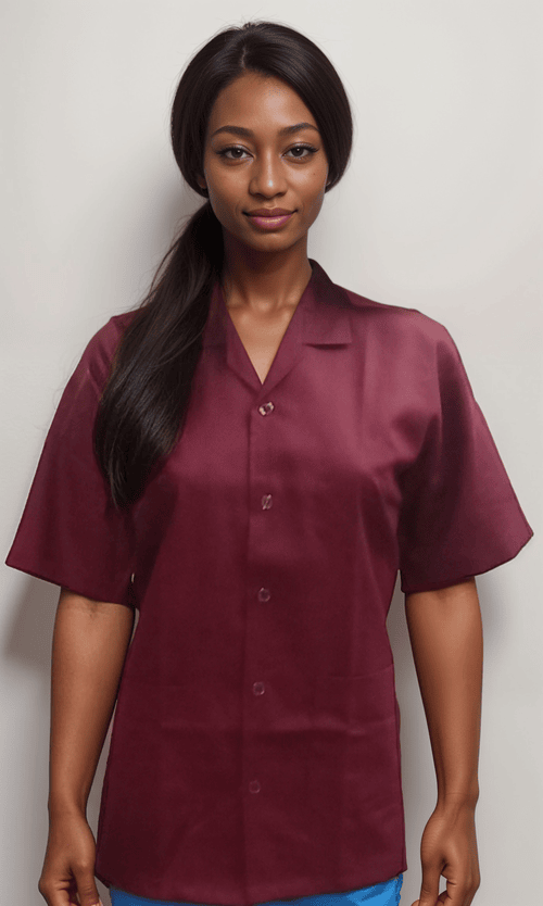 Industrial Apron 5 Button Maroon