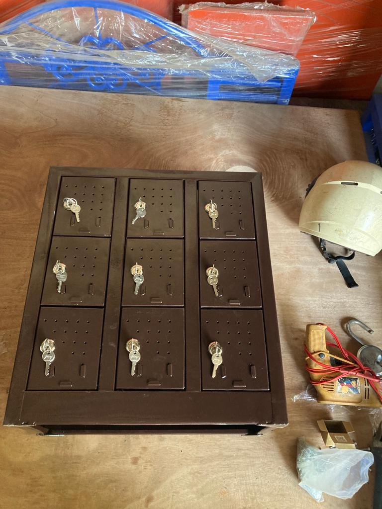 9 Door Mobile Phone Locker_rolex India Engineering - Color: Brown