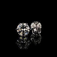 White Gold Diamond Stud | 6 Carat TW | 6 Prongs | SK Diam