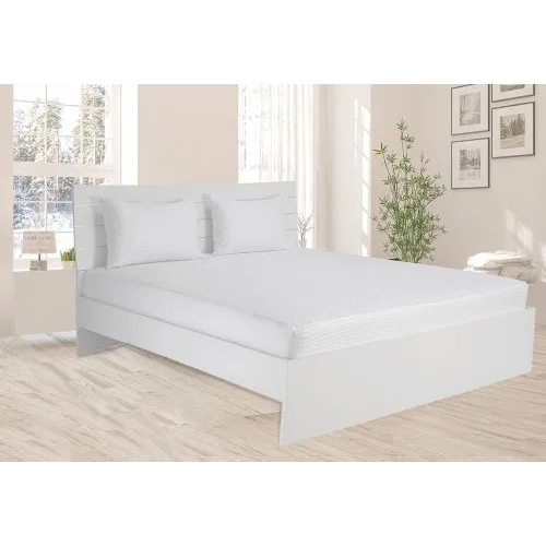 Plain White Cotton Hotel Bed Sheet - 100% Cotton, Full Size, White Color | Washable, Elegant Plain Design for Hospitality and Home Use