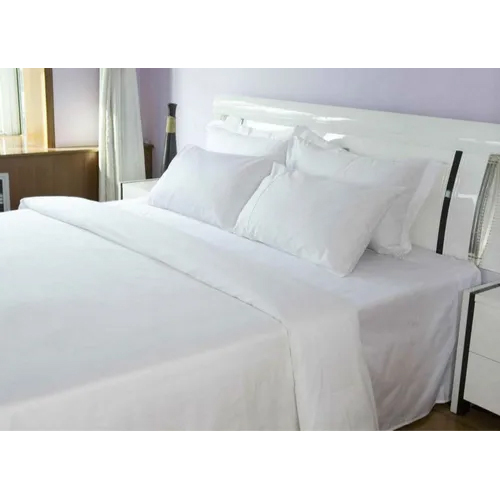 White Satin Hotel Bed Sheet - Feature: Washable
