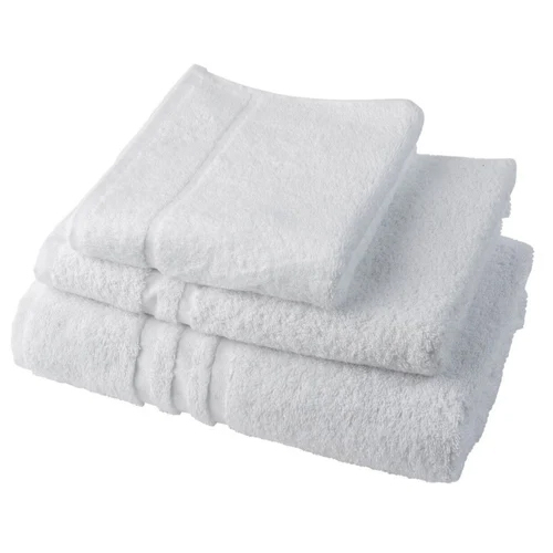 White Hotel Hand Towel - 100% Premium Cotton, 16x27 Inches , Quick-Dry Feature, Plain Design, Elegant White Color