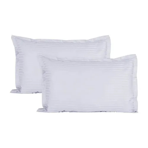 White Cotton Pillow Covers For Hotel - 100% Cotton, 20" x 30", 18" x 28", 17" x 27" | Soft, Shrink-Resistant, Elegant Plain Pattern