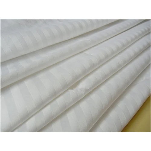 800 Tc Satin Stripe Fabric - Color: White