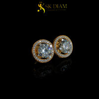 Diamond Stud Earrings by SK Diam | 18KT Gold and 6.560 Carat | Eternal Brilliance