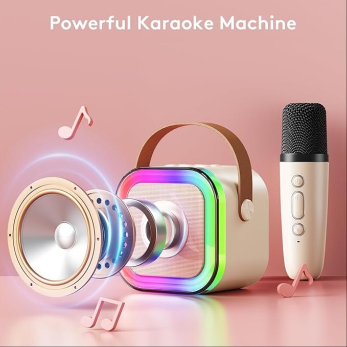 Mitsico Karaoke Microphone Speaker - Multicolor Abs, Free Size | Portable Bluetooth Connectivity, Compact Design For Parties And Gatherings