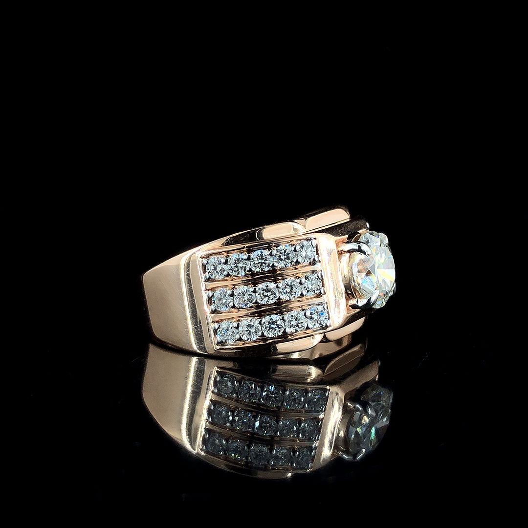 Rose Gold Diamond Ring for Men | SK Diam