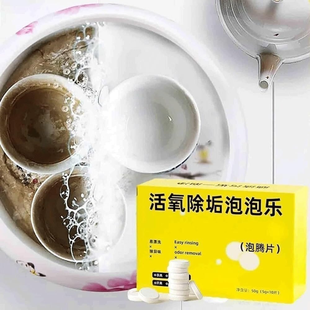 Mitsico 10 Pcs Scale Cleaning Tablet, Citric Acid Powder Household Cleaner - Effectively Removes Tea Stains, Scale, Grime, And Grease