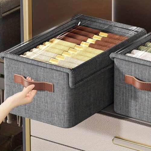 Mitsico Folding Storage Box With Lid Folding Storage Box, Clothes Organizer Storage Box for Wardrobe, Home Use Organizer