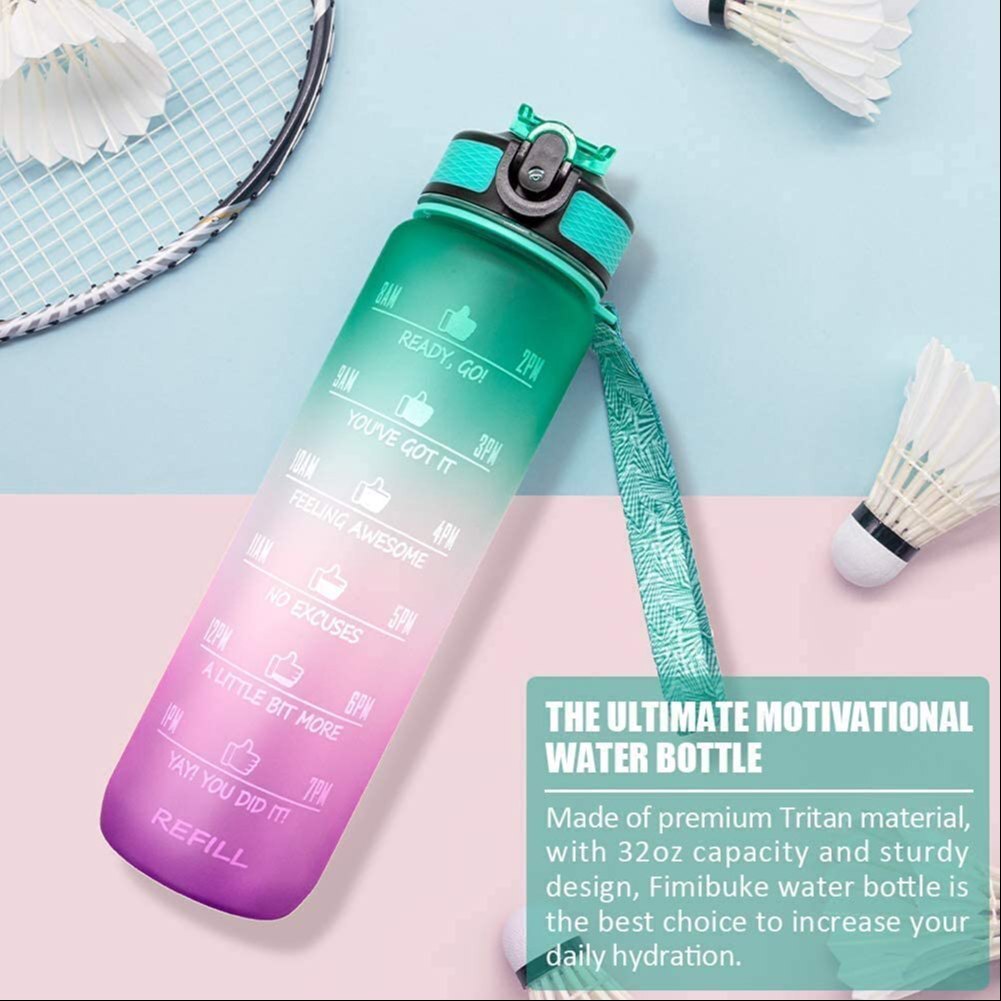 Mitsico Unbreakable Water Bottle 1 L with Motivational Time Marker, Leakproof Durable Water bottle