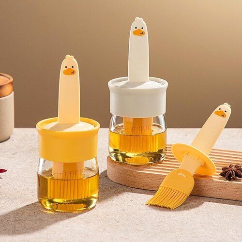 Mitsico Glass Olive Oil Dispenser for Kitchen, 2 IN 1 Oil Dispenser Bottle with Silicone Brush