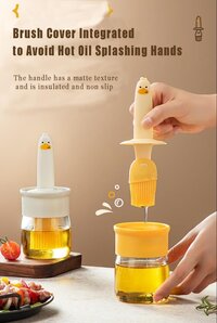 Mitsico Glass Olive Oil Dispenser for Kitchen, 2 IN 1 Oil Dispenser Bottle with Silicone Brush