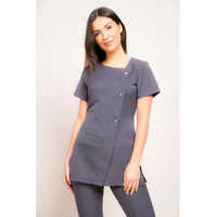 Customized Spa Salon Uniform - Cotton Material, Unisex Gray Design, Short Sleeves For Spring & Summer , Fully Washable With Customized Logo