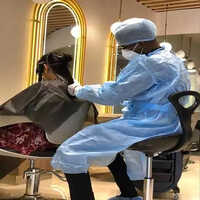 Salon Safety Kit - High-Quality Full Sleeve Uniform | Unisex Design for All Seasons, Rainy or Sunny, Blue Color