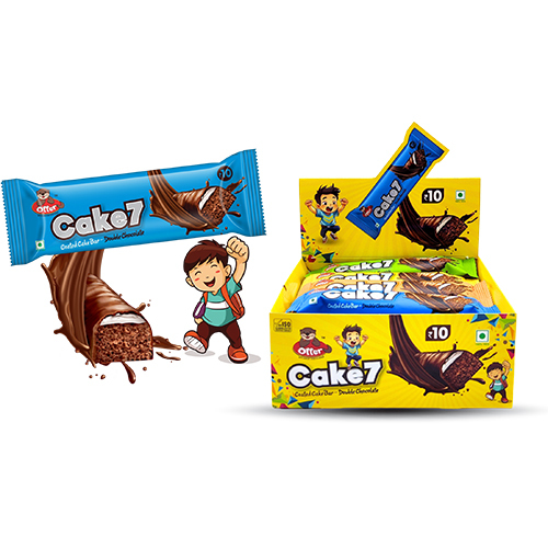 Cake 7 Coated Cake Bar - Eggless Design | 6-Month Shelf Life, Convenient Bar Shape