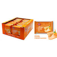 Orange Flavoured Cream Wafers - Solid Bar Form, Vibrant Orange Flavor | Indulge In Crispy Layers Of Creamy Delight