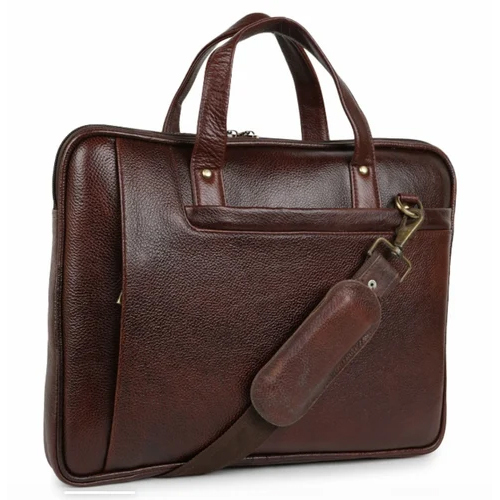 Leather Laptop Bag - Color: Brown