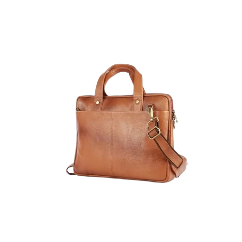 Leather Office Bag For Men - Color: Brown