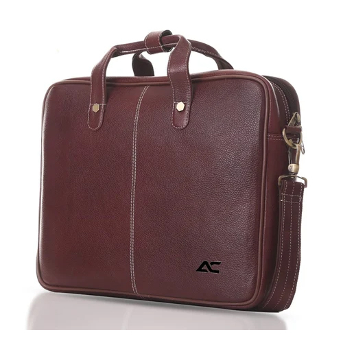 Genuine Leather File Bag - Color: Brown